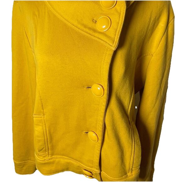 Charlotte Russe Women’s Mustard Yellow Fleece Button Up Jacket Coat Sz XL - Picture 7 of 11